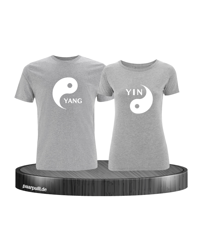 Yin Yang T-Shirts in grau