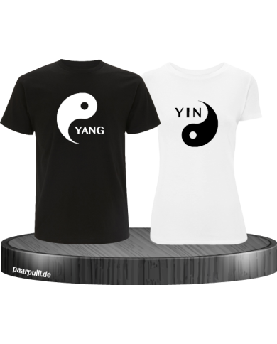 Yin Yang T-Shirts in schwarz weiß