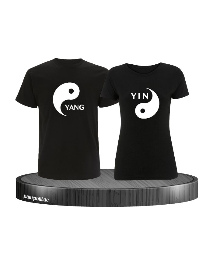 Yin Yang T-Shirts in schwarz
