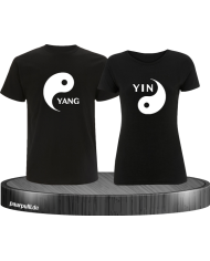 Yin Yang T-Shirts in schwarz