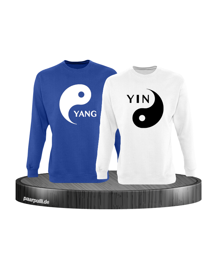 Yin Yang Partnerlook Sweatshirts von blau weiß