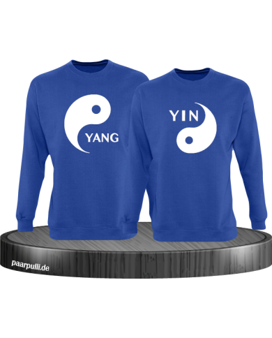 Yin Yang Partnerlook Sweatshirts von blau Yin Yang Partnerlook Sweatshirts von blau