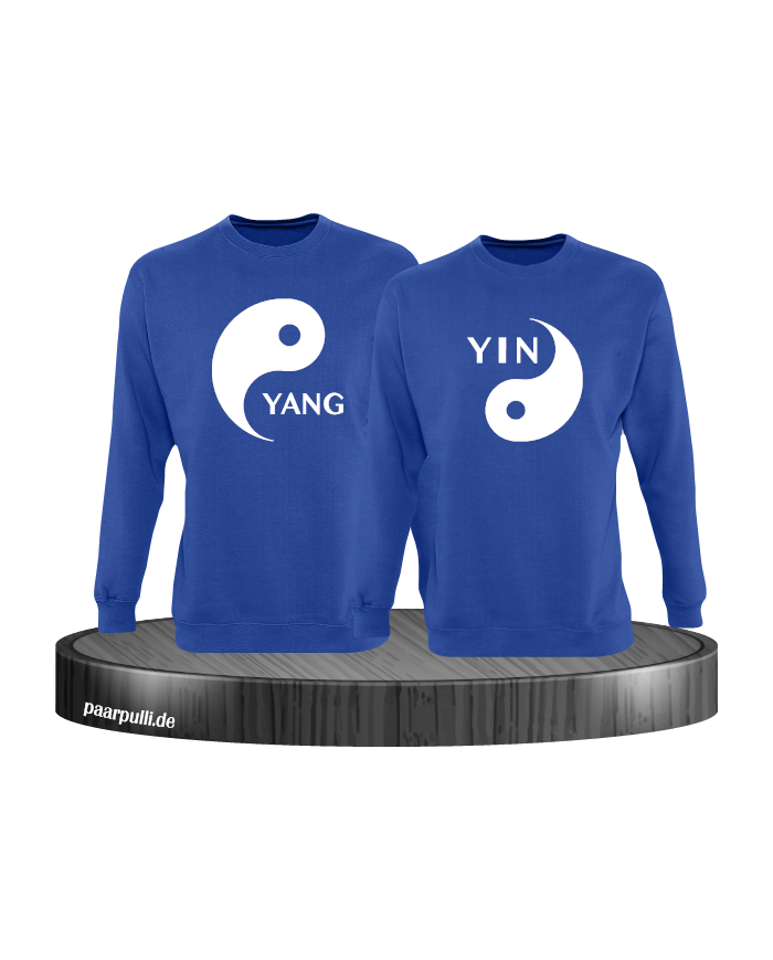 Yin Yang Partnerlook Sweatshirts von blau