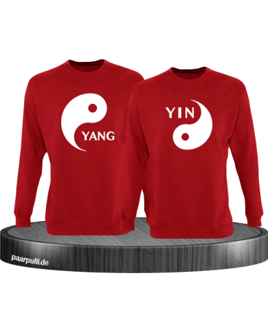 Yin Yang Partnerlook Sweatshirts von rot Yin Yang Partnerlook Sweatshirts von rot