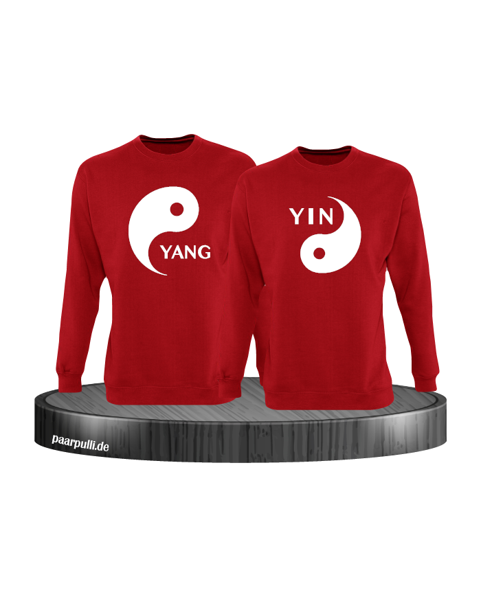 Yin Yang Partnerlook Sweatshirts von rot