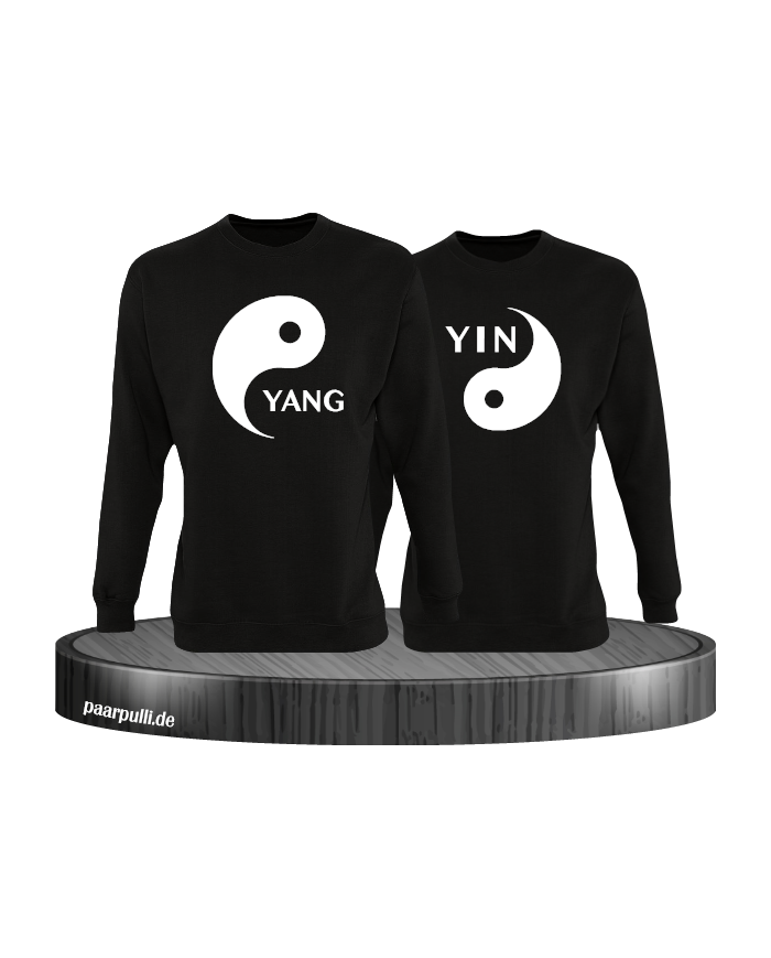 Yin Yang Partnerlook Sweatshirts von schwarz