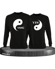 Yin Yang Partnerlook Sweatshirts von schwarz