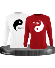 Yin Yang Partnerlook Sweatshirts von weiß rot