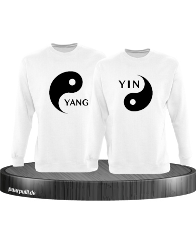 Yin Yang Partnerlook Sweatshirts von weiß Yin Yang Partnerlook Sweatshirts von weiß