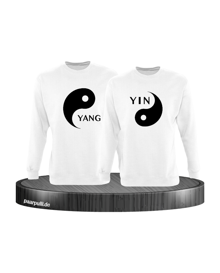 Yin Yang Partnerlook Sweatshirts von weiß