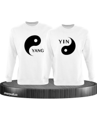 Yin Yang Partnerlook Sweatshirts von weiß