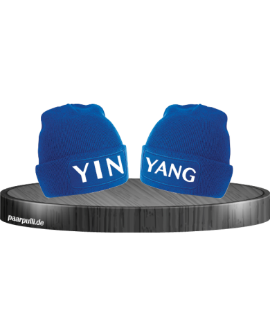 Yin Yang Partnerlook Beanies in blau Yin Yang Partnerlook Beanies in blau