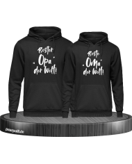 Bester Opa und Beste Oma Partnerlook Hoodies in schwarz
