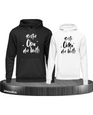 Bester Opa und Beste Oma Partnerlook Hoodies in schwarz weiß