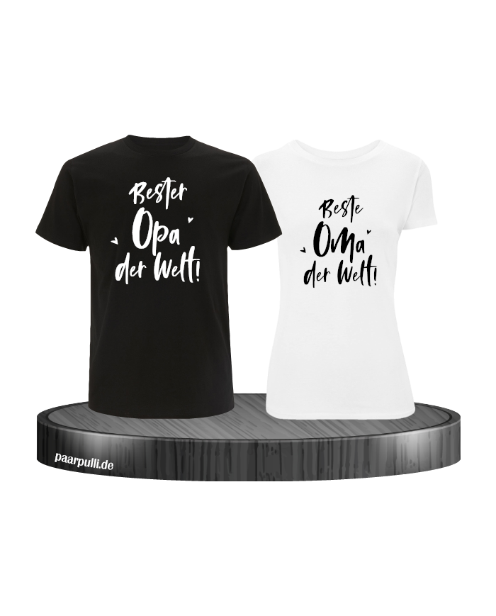 Bester Opa und Beste Oma Partnerlook T-Shirts in schwarz weiß
