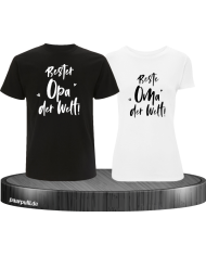 Bester Opa und Beste Oma Partnerlook T-Shirts in schwarz weiß