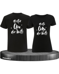 Bester Opa und Beste Oma Partnerlook T-Shirts in schwarz