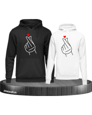 Hände mit Herz Hoodies in schwarz weiß