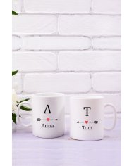 Couple Tassen-Set mit eigenen Initialen