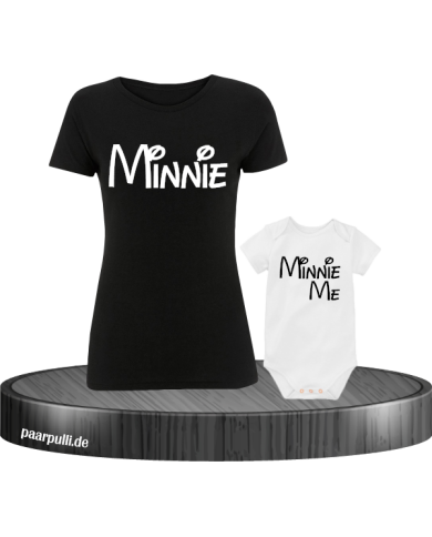 Minnie und Minnie Me Mutter und Kind T-Shirt mit Baby-Body Minnie und Minnie Me Mutter und Kind T-Shirt mit Baby-Body