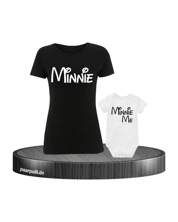 Minnie und Minnie Me Mutter und Kind T-Shirt mit Baby-Body