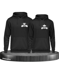 King und Queen bedruckt auf der Brust in schwarz