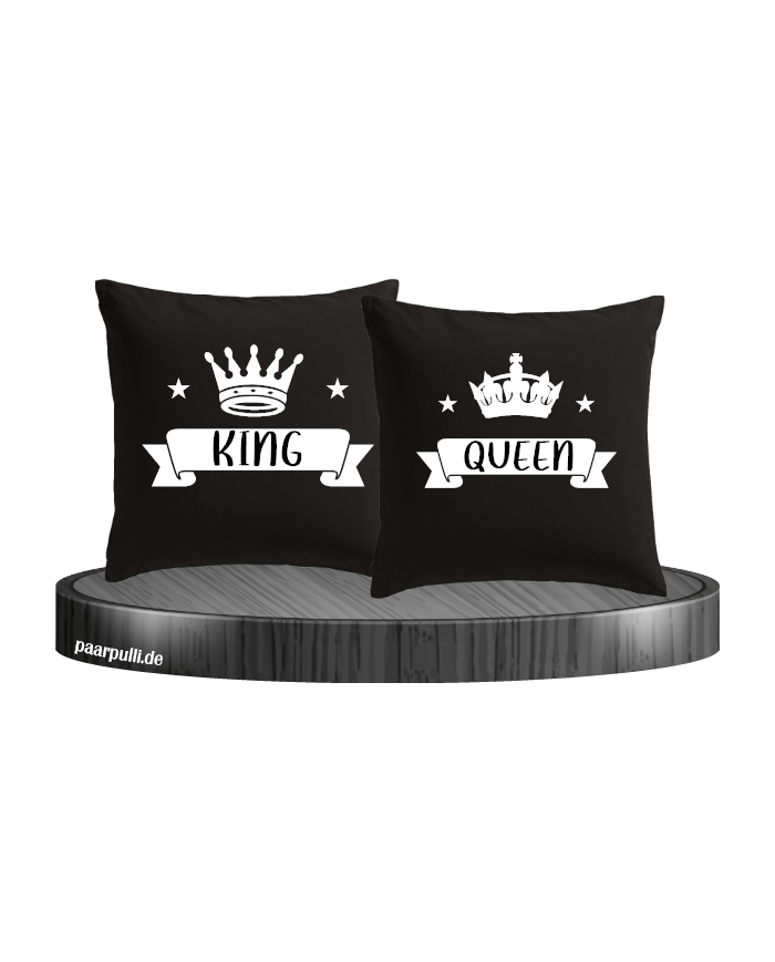 Kissenbezüge King Queen in schwarz