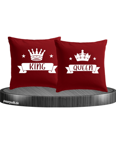 Kissenbezüge King Queen in rot