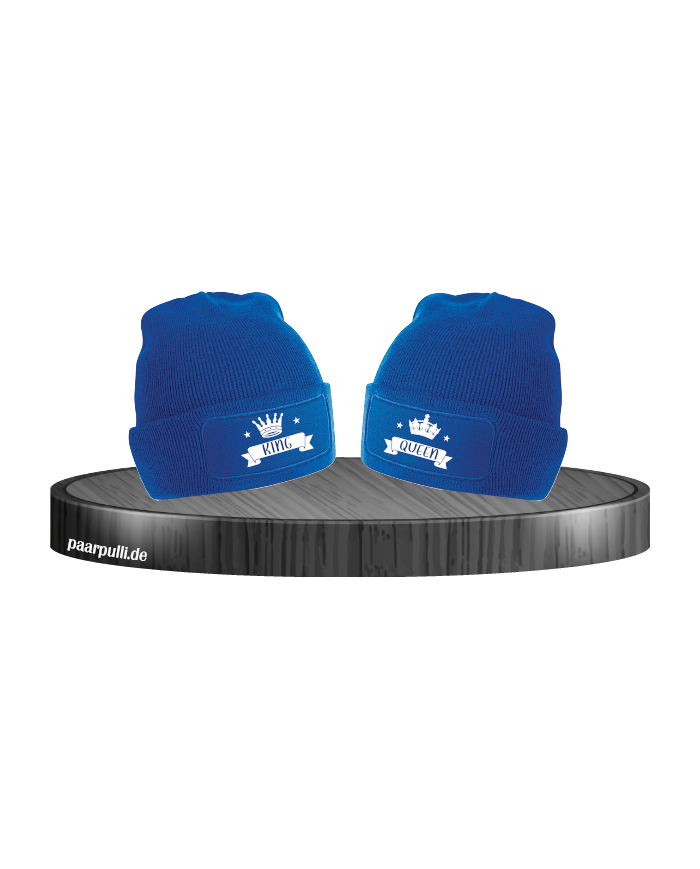 Beanies King Queen blau