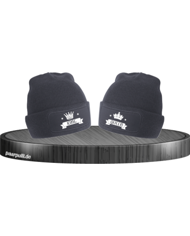 Beanies King Queen schwarz Beanies King Queen schwarz