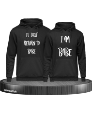 If lost return to babe Pärchen Hoodies in schwarz