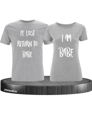 If lost return to babe t shirts in grau