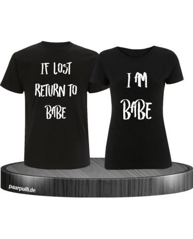 If lost return to babe t shirts in schwarz If lost return to babe t shirts in schwarz