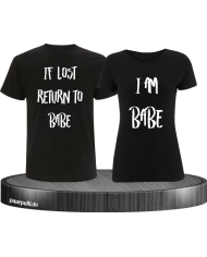 If lost return to babe t shirts in schwarz