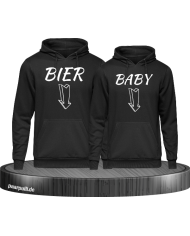 Bier und Baby Partner Hoodies in schwarz