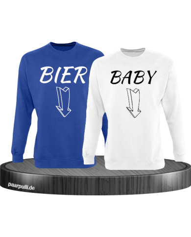 Bier und Baby Partner Sweatshirts in blau weiß