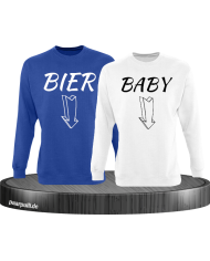 Bier und Baby Partner Sweatshirts in blau weiß