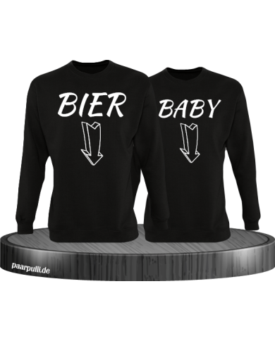 Bier und Baby Partner Sweatshirts in schwarz
