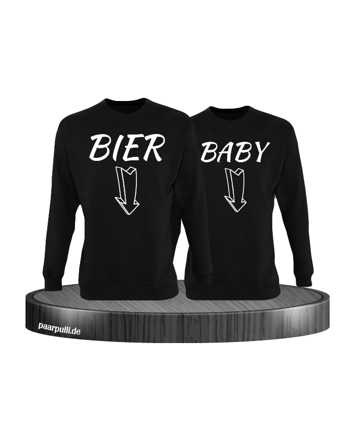 Bier und Baby Partner Sweatshirts in schwarz