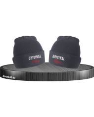 Original King und Original Queen Partnerlook Beanies in schwarz