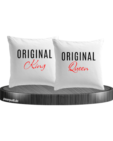 Original King und Original Queen Kissenbezüge in weiß Original King und Original Queen Kissenbezüge in weiß