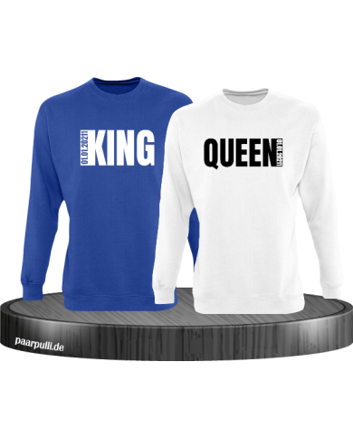 King Queen Seitlich mit wunschdatum in blau weiß King Queen Seitlich mit wunschdatum in blau weiß