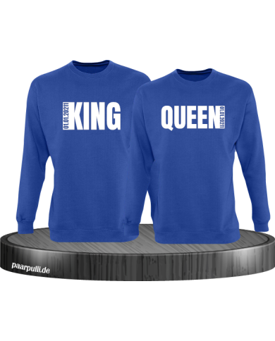 King Queen Seitlich mit wunschdatum in blau
