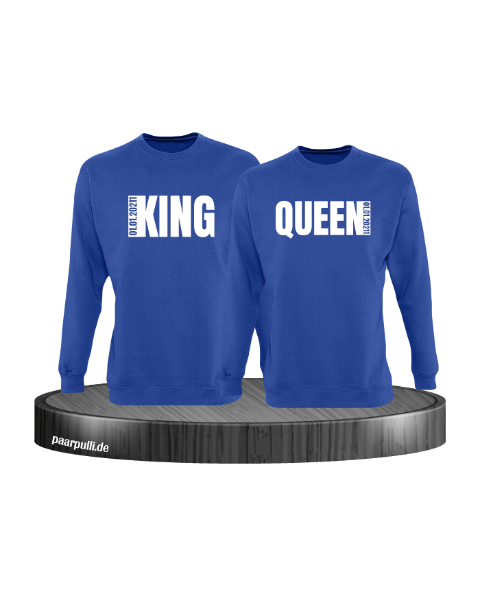 King Queen Seitlich mit wunschdatum in blau