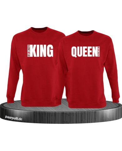 King Queen Seitlich mit wunschdatum in rot King Queen Seitlich mit wunschdatum in rot