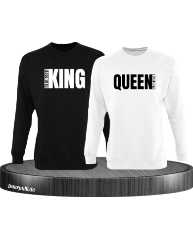 King Queen Seitlich mit wunschdatum in schwarz weiß King Queen Seitlich mit wunschdatum in schwarz weiß