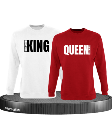 King Queen Seitlich mit wunschdatum in weiß rot King Queen Seitlich mit wunschdatum in weiß rot