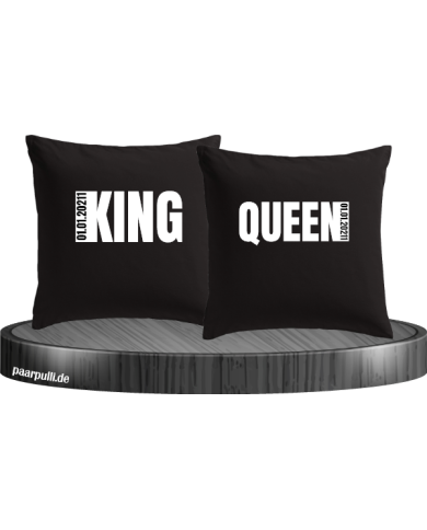 Kissenbezüge King Queen in schwarz