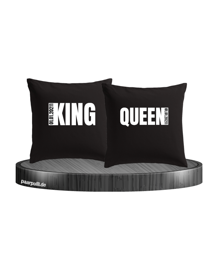 Kissenbezüge King Queen in schwarz