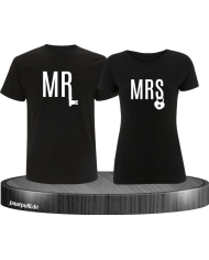 Mr. und Mrs. mit Schloss und Schlüssel Partnerlook T-Shirts